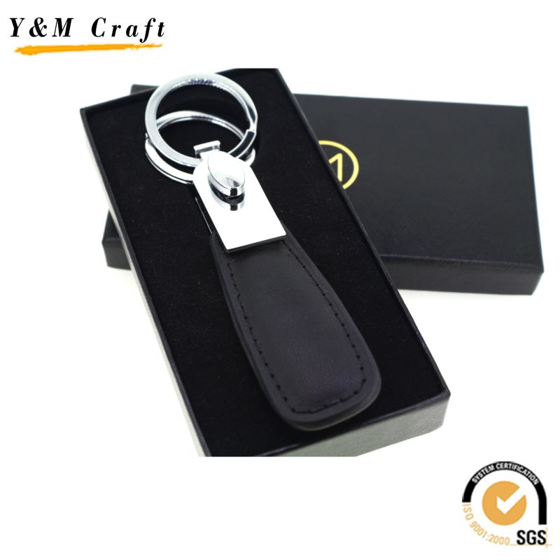 Custom Special High Quality Red PU Leather Metal Key Ring