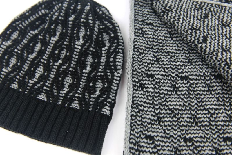 Mens Unisex Winter Warm Scarf Beanie Set Cable Knitted Scarf (SK807S)