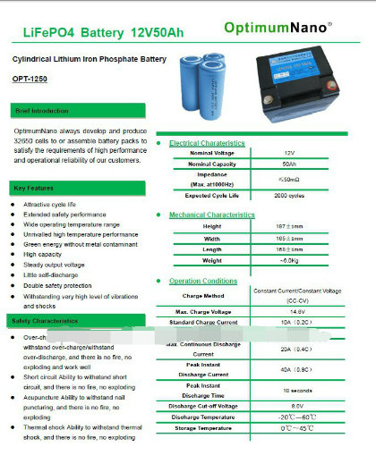 Lithium Ion Battery 12V 50ah for UPS and Solar Street Light