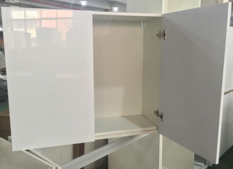 White Melamine Carcase with Glossy Doors for Kitchen Cabinets (customized)