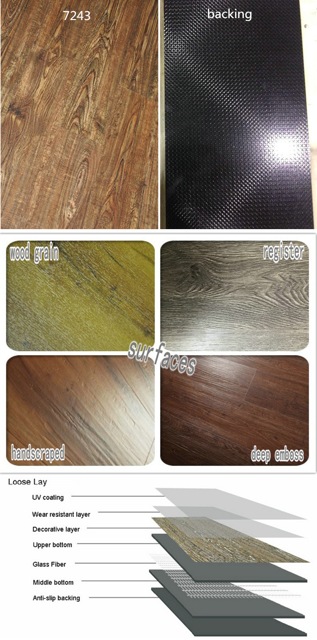 Anti Wood Surface Residential and Commerical Loose Lay Lvt Vinyl Floor