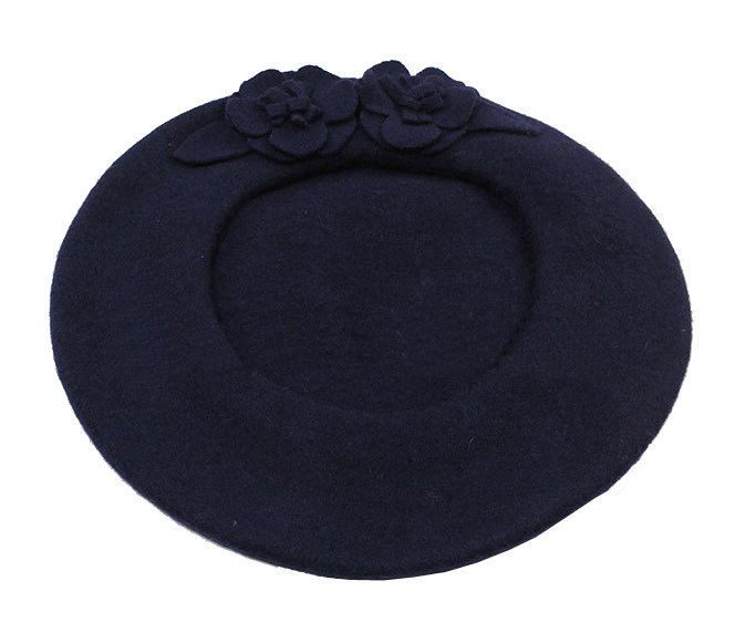 Womens Ladies Wool Warm Angora Winter Flowers Autumn Spring Cap Hat Beret (HW810)