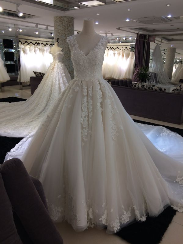 Princess V Neck 2017 Real Sample Wedding Dress