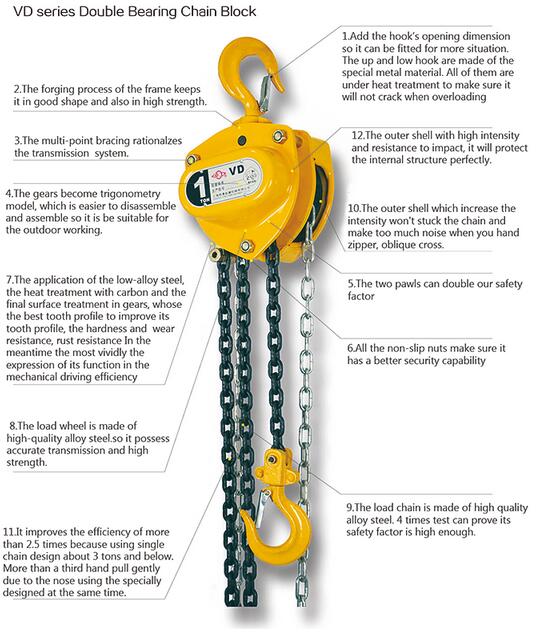 Chain Block Lifting Hoist with 2.5/3.0m Standard