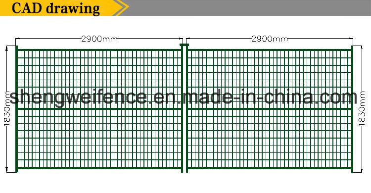 Canada Powder Coating 6X10FT Construction Temporary Fence