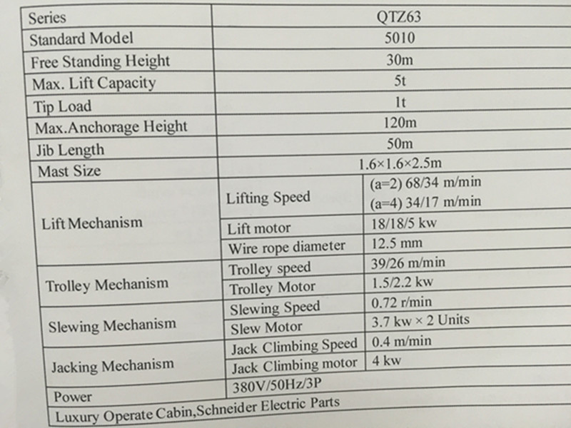 Low Price Qtz 63 Tower Crane Construction Machinery From China