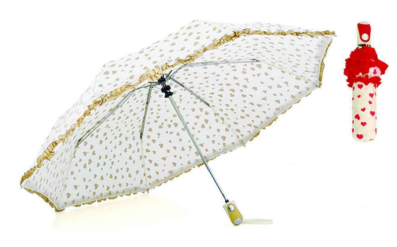 Heart Screen Print Automatic 3 Fold Umbrella (YS-3FA22083680R)