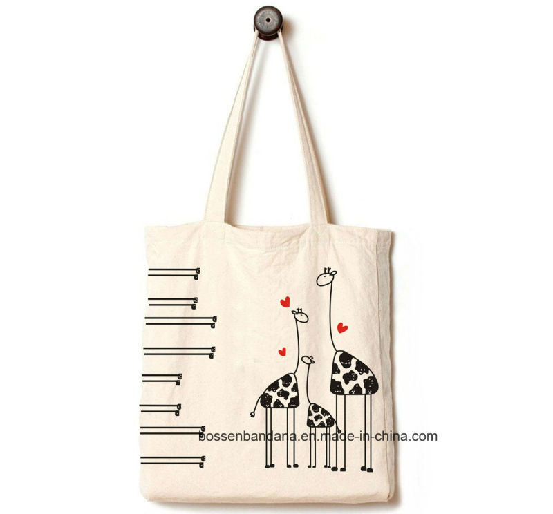 Custom Made Logo Printed Promotional Washable Cotton Canvas Tote Shopping Handbag