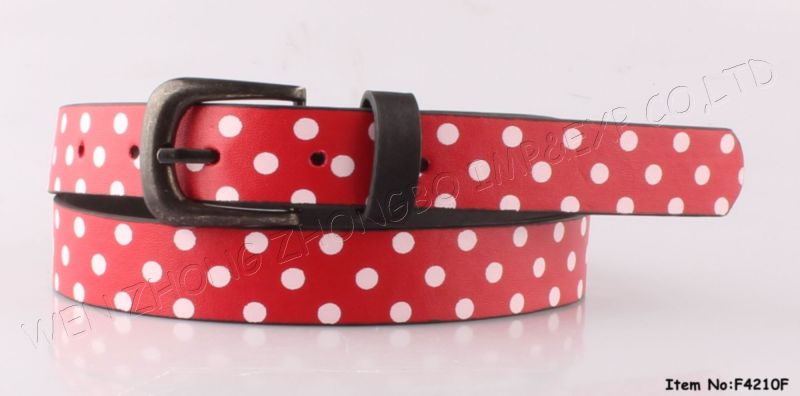 2015 DOT Print Leather Belt for Lady