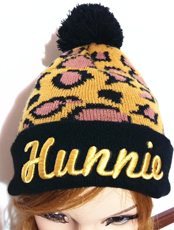 Custom Beautiful Weave Embroider Jacquard Knitting Cap