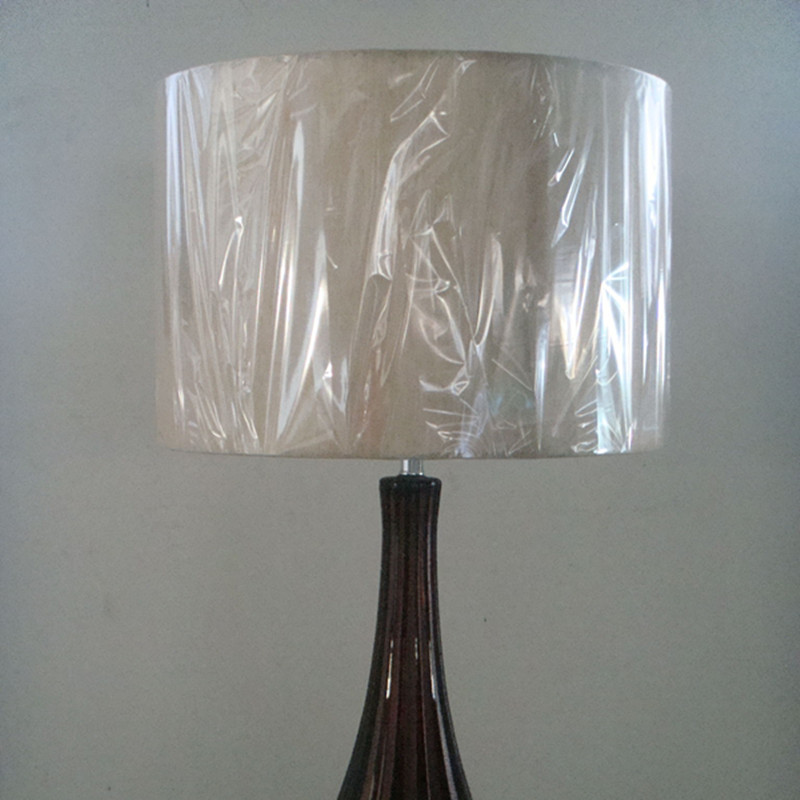 Vintage Hotel Decorative Brown Stripe Glass Bedside Table Lamp