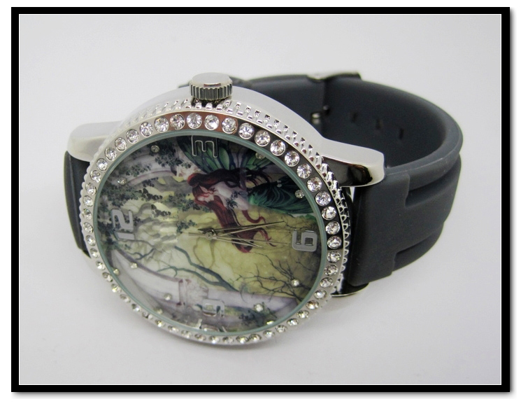 Black Big Silicone Men's Sport Watch Stylish Quartz Wrist Watch with Silicone Band