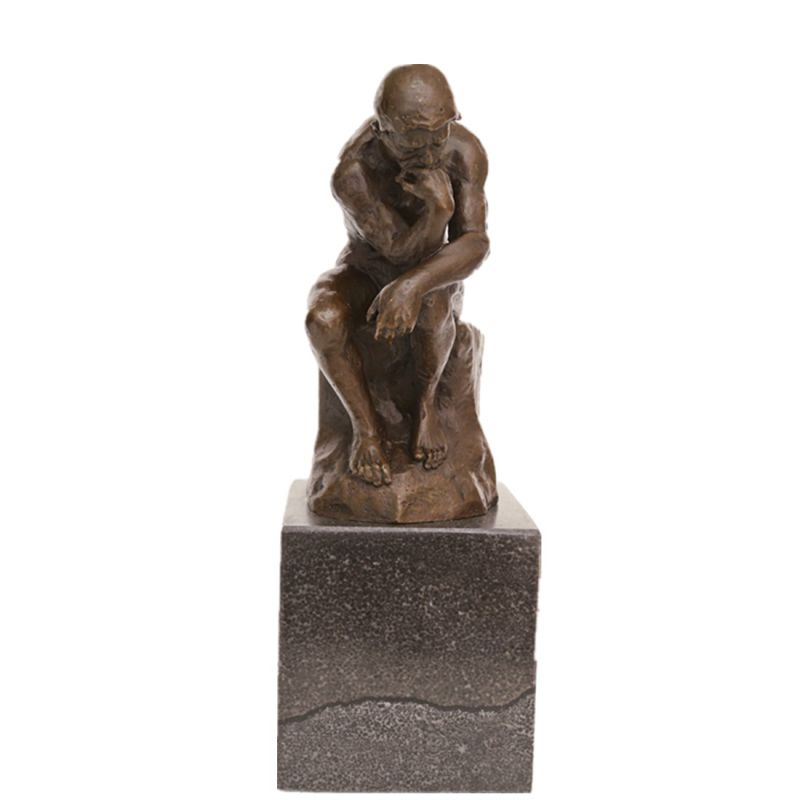 Classical Figure Bronze Sculpture The Thinker Deco Brass Statue TPE-185