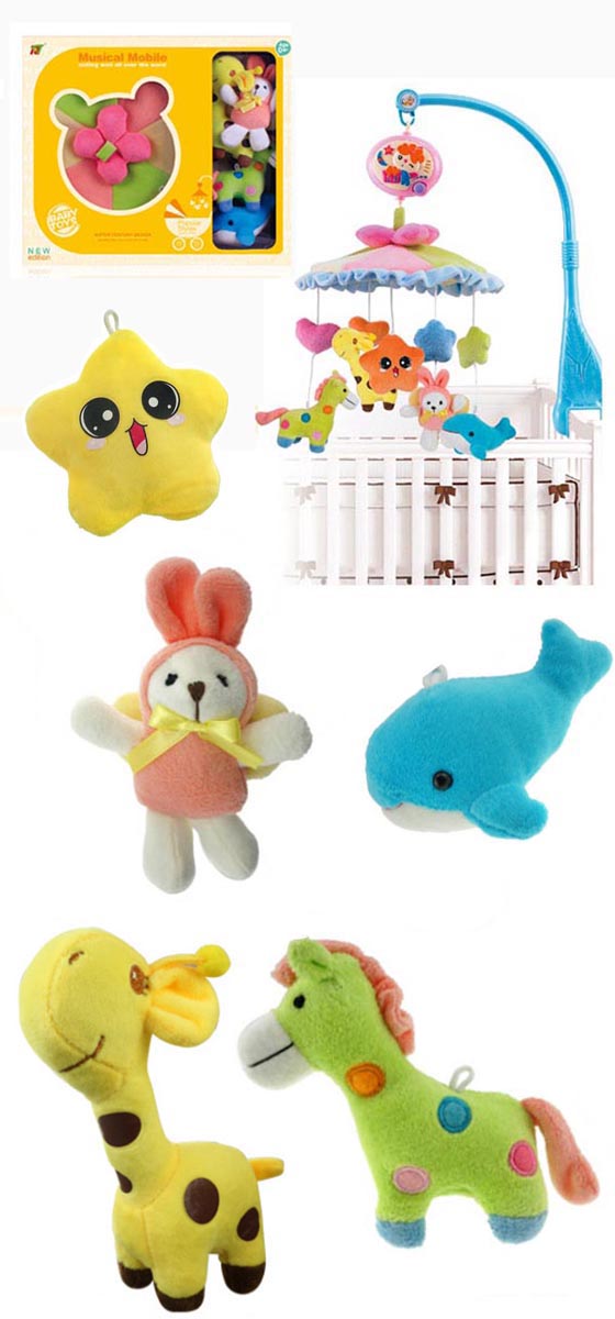 Educational Cartoon Toy 9 in 1 Plush Toy Baby Rattle with Music and Light (10220294)