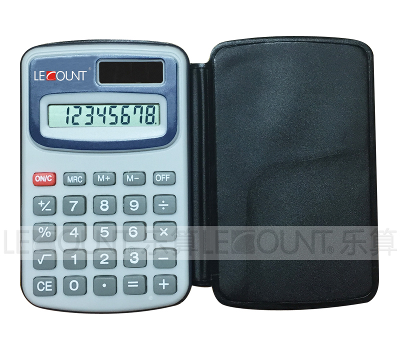 8 Digits Dual Power Pocket Calculator with Opaque & Transparent Colors (LC321)