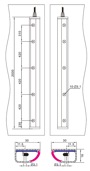 Sft Elevator Light Curtain (SFT-3D) with CE