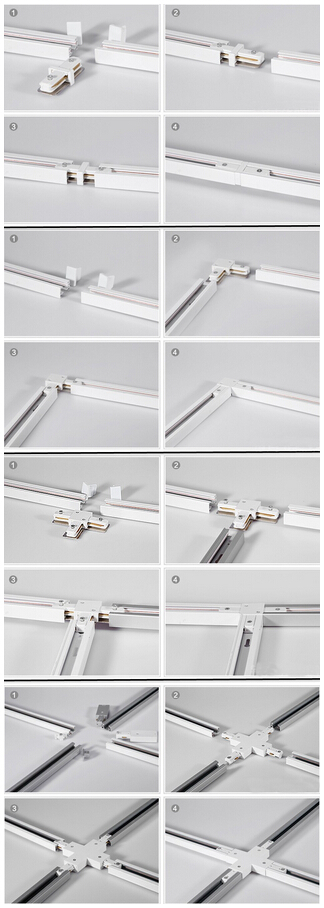 LED Track Rail Accessories L Coupler Rail Connectors