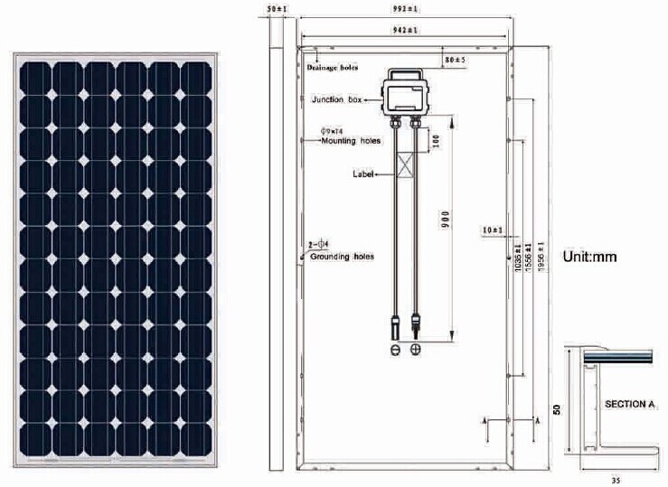 200-250W High-Efficiency Mono-Crystalline Solar Module