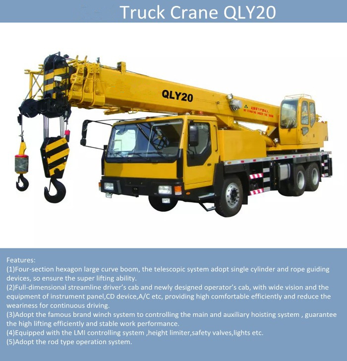 China 4 Section Arm Qly20 Hot Sale 20t Crane Truck Truck Crane