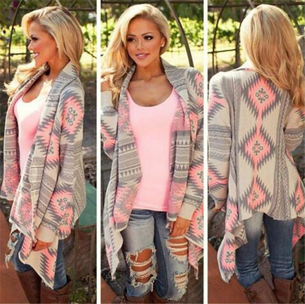 2016 Hot Selling Irregular Printing Knitted Cardigan (80002)