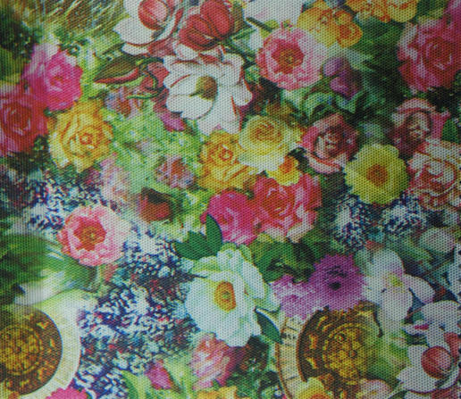 900d Polyester Printed Flower Fabric with PU Coating