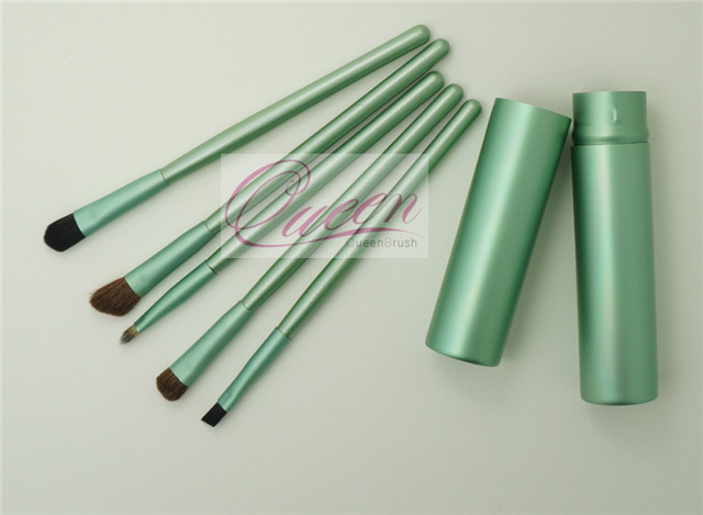 Green Cylinder Case Pony Hair Eyeshadow Brush Set