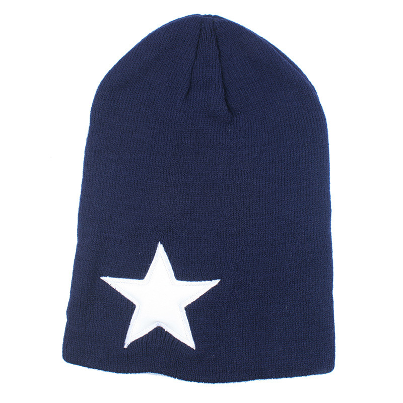 Mens Unisex Soft Stretch Winter Knitted Double Layer Slouch Hip-Pop Star Embroidery Warm Cap Beanie Hat (HW136)