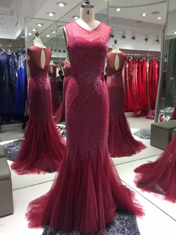 Heavy Beading Evening Dress, Prom Dress, Sexy Party Dress