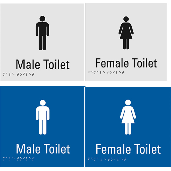 High Quality ABS Blue Visual Unisex Toilet & Shower Door Sign