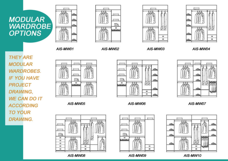 Home Furniture Walk in Wardrobe Closet (AIS-W010)