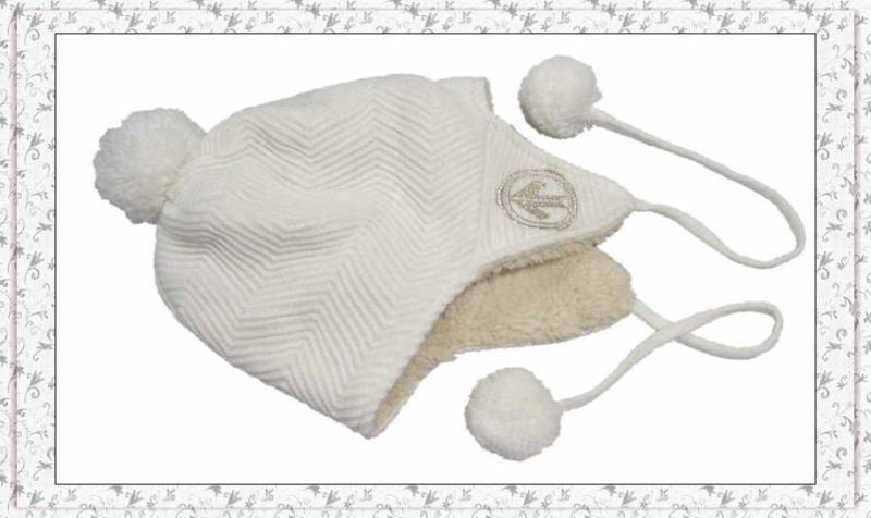 6 Sewing Line Earflap Knitted Beanie Hat with Fleece Inside (1-3556)