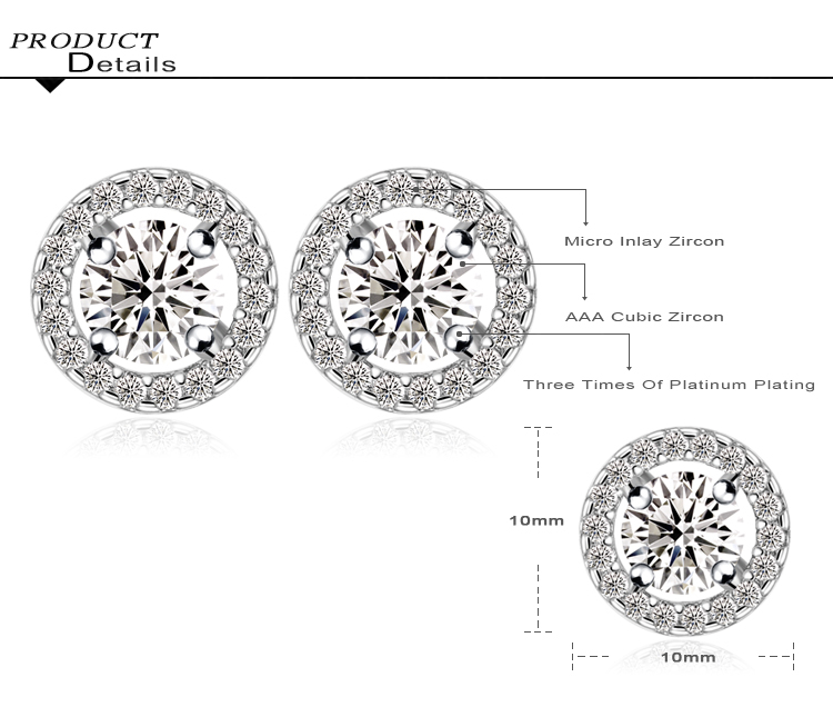 Concentric Circles Zircon Wedding Jewelry Sets (CST0003-B)