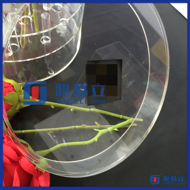 Luxury Round Acrylic Flower Box with Lid