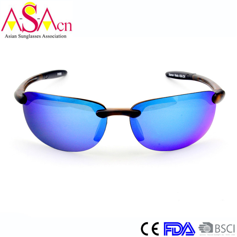 High Quality Men Sport Mirror Tr90 Sunglasses with UV Protection (91065)