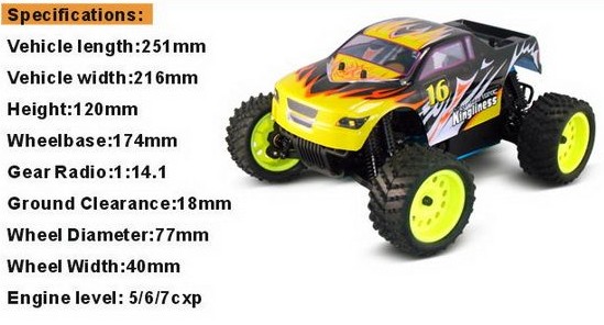 Hsp Toys 1: 16 Scale 2.4GHz RC Car Gas Powered Nitro Car