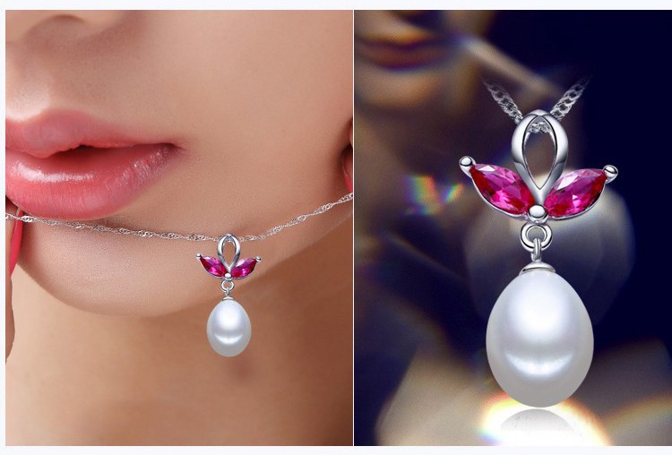 Natural Pearl Set Wedding Gift AAA 9-10mm Button and Drop Freshwater Pearl Set Jewelry