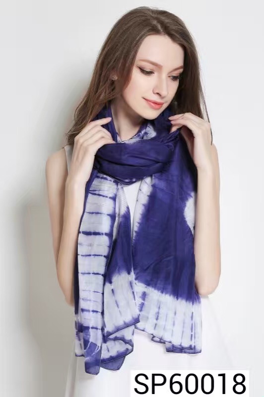 Comfortable and Soft Silk Paj Tie-Dyed Scarf