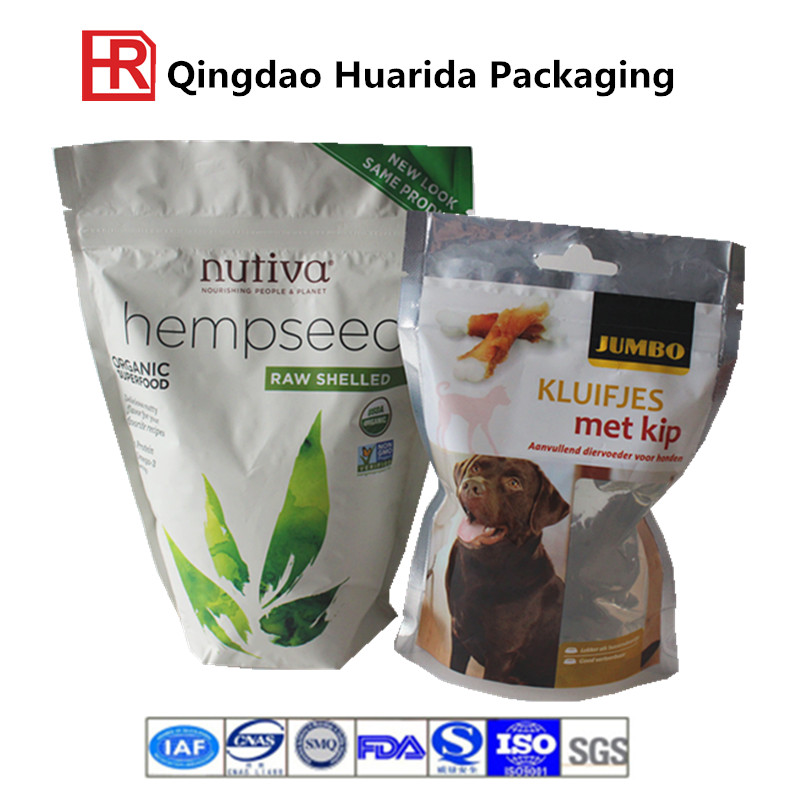 Vivid Printing Effect Stand up Pet Food Ziplock Packaging Bag