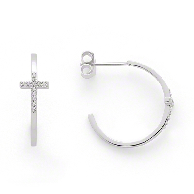 Fashion Jewellery Cross Jewelry Set Sterling Silver Bracelet with Cubic Zirconia