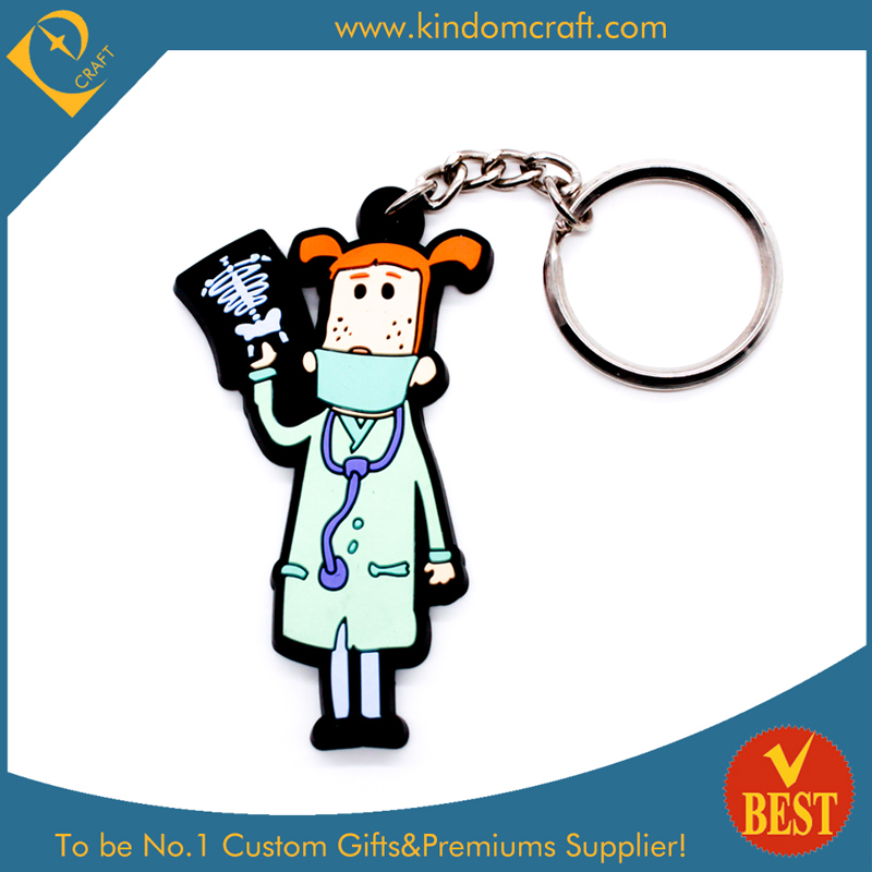 High Quality Customized Cartoon Shape Soft PVC Key Chain for Souvenir at Factory Price