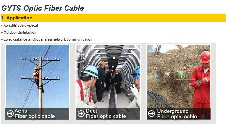 Outdoor Direct Burial GYFTY53 Optical Fiber Cable for Communication