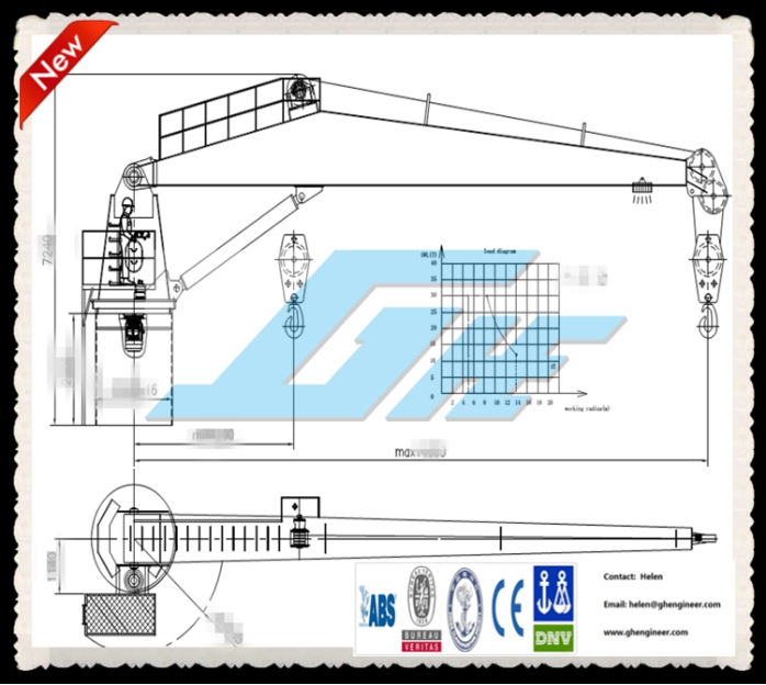 Straight Boom Ship Deck Crane