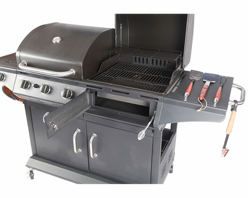 Multi-Function 2 in 1 Gas Charcoal BBQ Smoker with Ce CSA