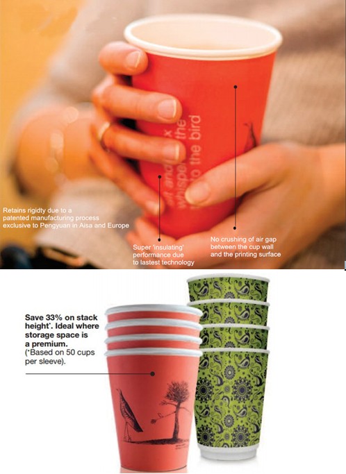 Disposable Double Wall Cafe Paper Cup (Dwpc-45)