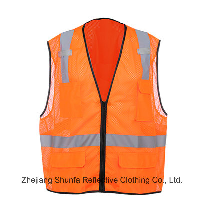 High-Visibility Reflective 100% Polyester Mesh Safety Vest