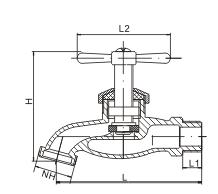 Surface Rew Brass Bibcock with Brass T-Handle (YS4001)