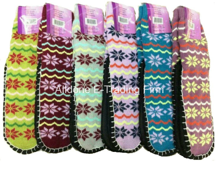 Manufacture Factory Cheap Wholesale Custom Knit Boot Socks Fleece Welly