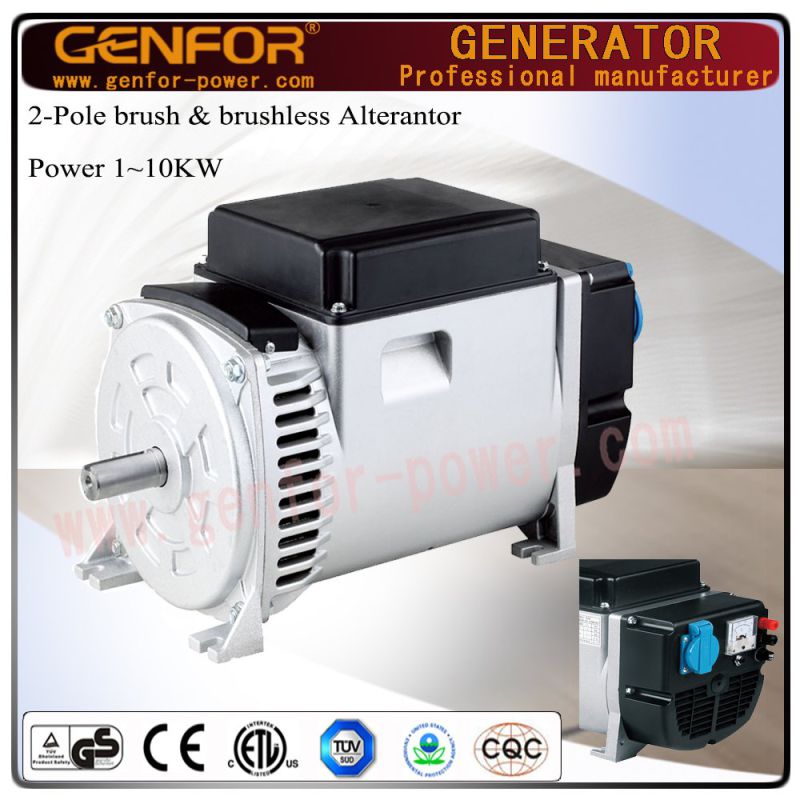 5kVA Hot Sale Double-Bearing Alterantor with Brush AVR Battery Charge, Electric