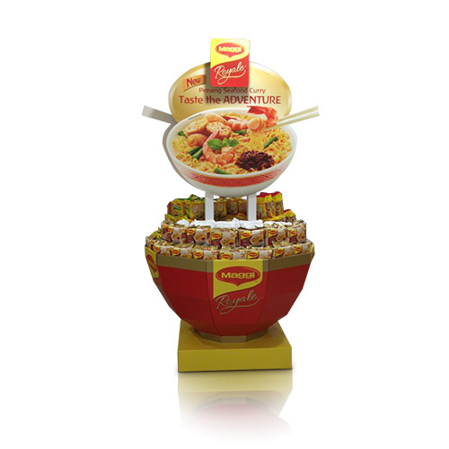 Round Cardboard Display for Food, Stylish Display Stand