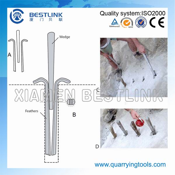 Various Size Quarrying Stone Splitting Wedges and Feathers